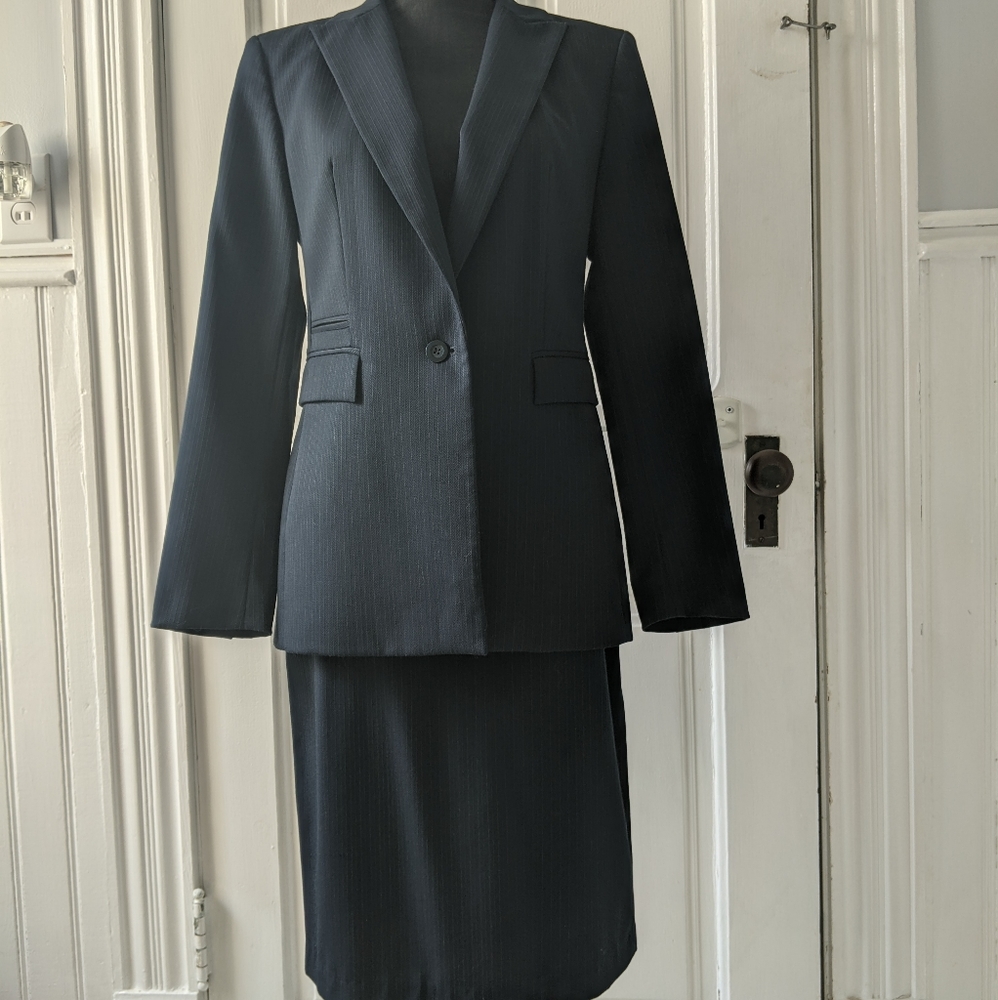 Express navy pinstripe suit